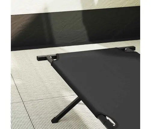 Salokāma Sauļošanās Gulta Ar Nēsāšanas Somu Melnā 600D Oxford Auduma Vidaxl