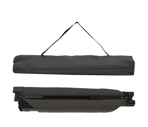 Salokāma Sauļošanās Gulta Ar Nēsāšanas Somu Melnā 600D Oxford Auduma Vidaxl