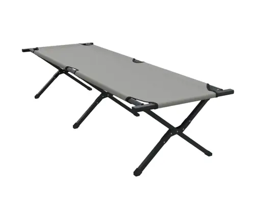 Saliekama Sauļošanās Gulta Ar Pārvadāšanas Somu Pelēka 600D Oxford Audums Vidaxl