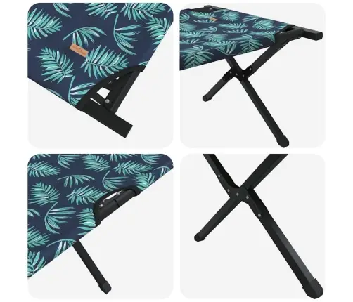 Salokamā Saules Gulta Ar Pārnēsāšanas Somu Lapu Raksts 600D Oxford Vidaxl