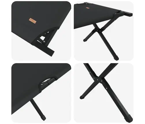 Saliekamās Sauļošanās Gultas 2 Gab. Ar Nēsāšanas Somu, Melns, 600D Oxford Audums Vidaxl