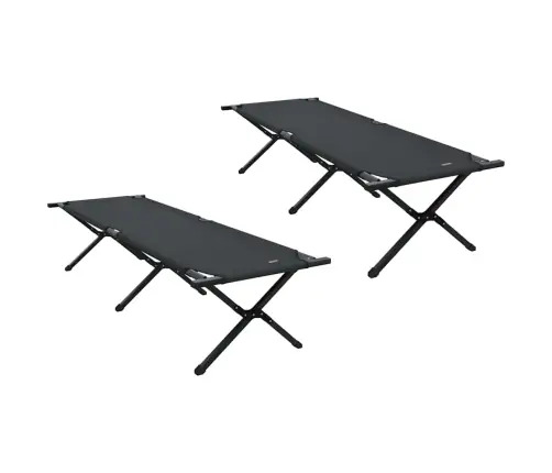 Saliekamās Sauļošanās Gultas 2 Gab. Ar Nēsāšanas Somu, Melns, 600D Oxford Audums Vidaxl