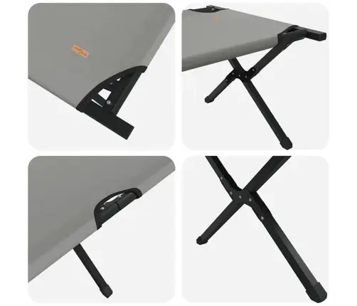 Salokamas Saules Gultas 2 Gab. Ar Somu Pelēks 600D Oxford Audums Vidaxl