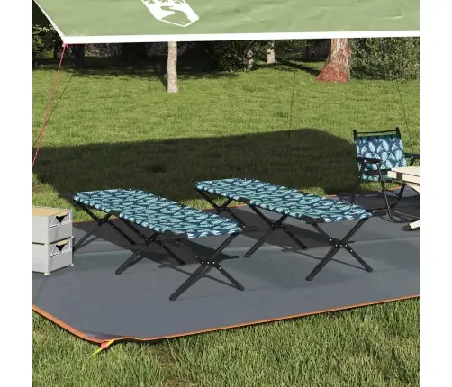 Salokāma Kempinga Gulta Lapu Raksts Oksfordas Audums Vidaxl