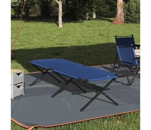 Saliekama Gulta Ar Ceļojuma Maisu Zila 600D Oxford Audums Vidaxl