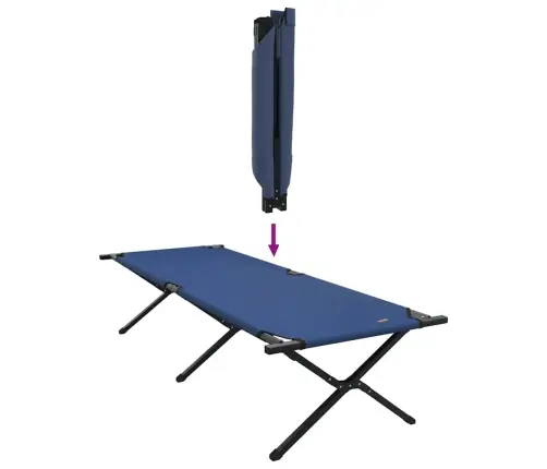 Saliekama Gulta Ar Ceļojuma Maisu Zila 600D Oxford Audums Vidaxl