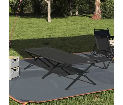 Salokama Saules Gulta Ar Nesējmaisiņu Melna 600D Oksfordas Audums Vidaxl