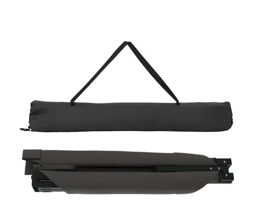 Salokama Saules Gulta Ar Nesējmaisiņu Melna 600D Oksfordas Audums Vidaxl