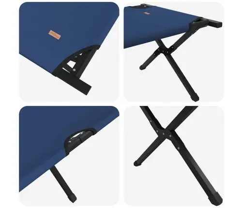 Saliekamās Saules Gultas 2 Gab. Ar Pārvadāšanas Somu Zilas 600D Oxford Audums Vidaxl