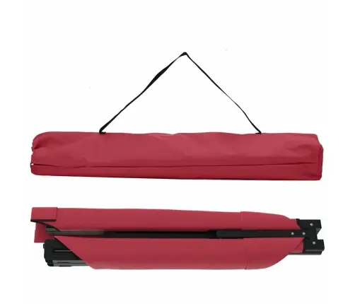 Saliekamās Saules Gultas 2 Gab. Ar Pārvadāšanas Somu Sarkanā 600D Oxford Audumā Vidaxl