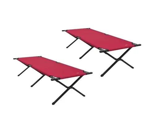 Saliekamās Saules Gultas 2 Gab. Ar Pārvadāšanas Somu Sarkanā 600D Oxford Audumā Vidaxl