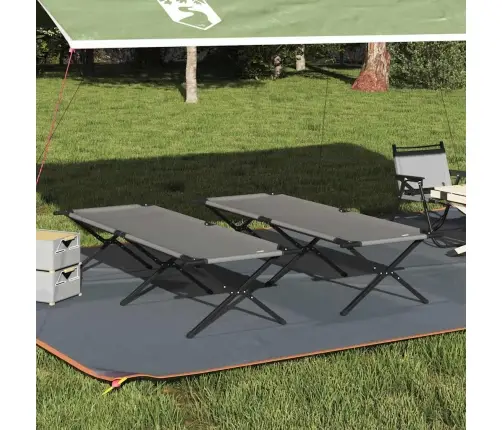 Salokamās Saules Gultas 2 Gab. Ar Pārvietošanas Somu Pelēks 600D Oxford Audums Vidaxl