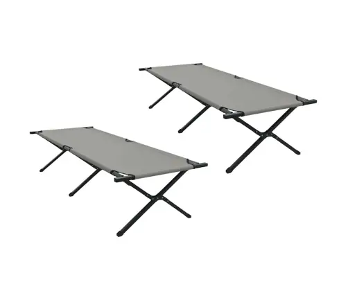 Salokamās Saules Gultas 2 Gab. Ar Pārvietošanas Somu Pelēks 600D Oxford Audums Vidaxl