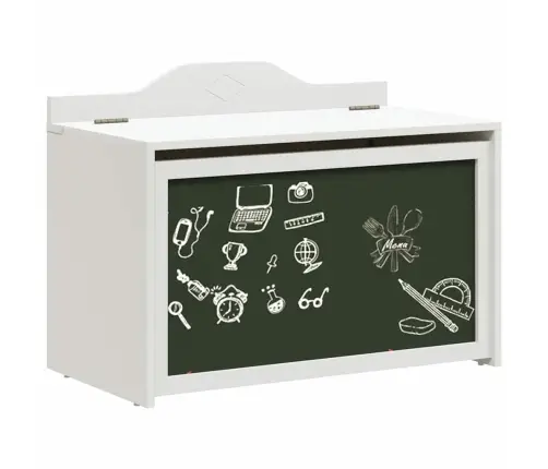 Kriiditahvliga Kast Valge 73 X 40 X 55 Cm Tehispuit