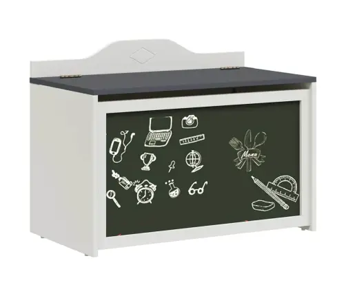 Rotaļlietu Kaste Ar Uzglabāšanu Pelēka Un Balta 73 X 33 X 55 Cm Vidaxl