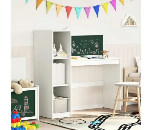 Stalas Su Atvira Saugykla Ir Kreida Su Lentyna Roros Balta