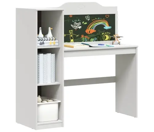 Kriiditahvli Laud Riiuliga Valge 120 X 45 X 118.5 Cm Tehispuit
