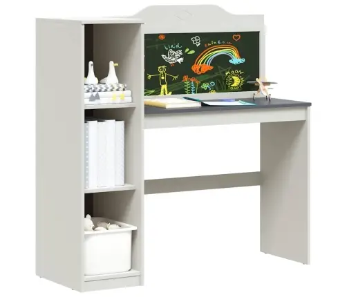 Kreida Galda Ar Plauktu Balts Un Pelēks 120 X 45 X 118.5 Cm Vidaxl