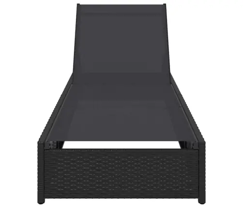 Saulės Gultas Su Pagalve Juoda 60 X 200 X 27Cm Poliratanas
