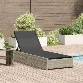 Sauļošanās Krēsls Ar Spilvenu Bēša 60 X 200 X 27Cm Poliratāns Vidaxl