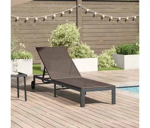 Päevitusvoodi 1-Isik Pruun 60 X 200 X 27Cm Polürotang