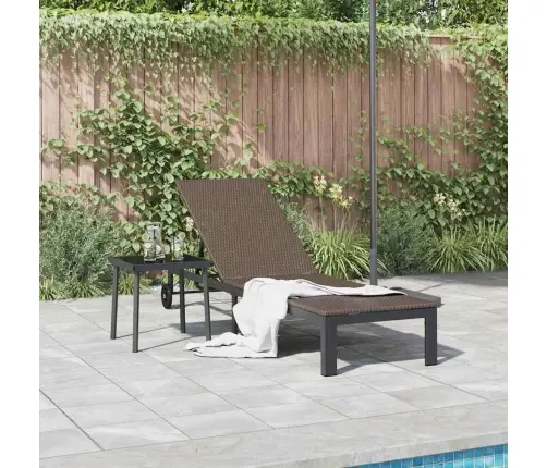 Päevitusvoodi 1-Isik Pruun 60 X 200 X 27Cm Polürotang