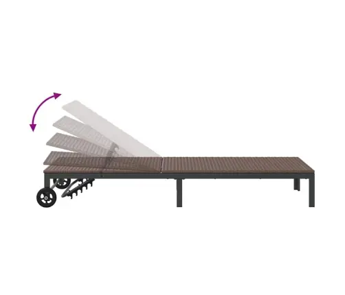 Päevitusvoodi 1-Isik Pruun 60 X 200 X 27Cm Polürotang