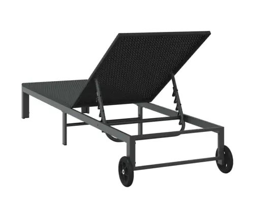 Saulėtas Gultas 1-Asmuo Juoda 60 X 200 X 27Cm Poliratanas