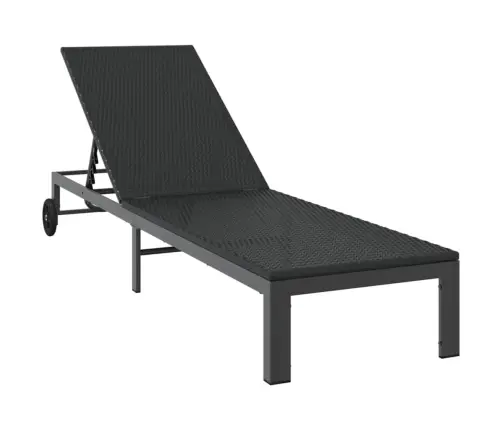 Saulėtas Gultas 1-Asmuo Juoda 60 X 200 X 27Cm Poliratanas