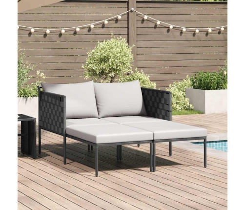 Sauļošanās Krēsls Ar Spilveniem 2 Personām Antracīta 115X153X69,5 Cm Tērauds Vidaxl