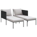 Sauļošanās Krēsls Ar Spilveniem 2 Personām Antracīta 115X153X69,5 Cm Tērauds Vidaxl