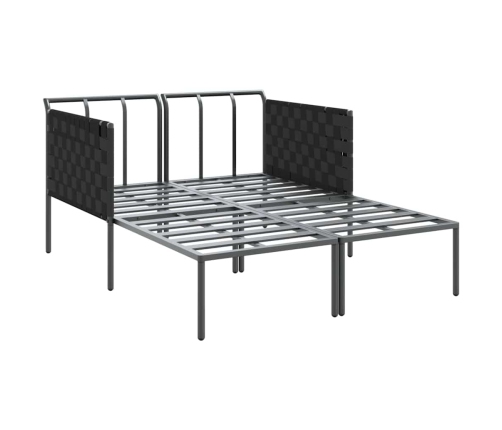 Sauļošanās Krēsls Ar Spilveniem 2 Personām Antracīta 115X153X69,5 Cm Tērauds Vidaxl