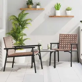 Dārza Krēsls 2 Pcs Melna 79 X 56 X 73.5Cm Poliratāns Vidaxl