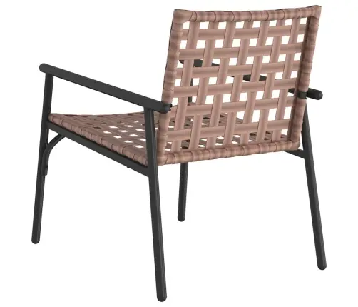 Dārza Krēsli 2 Gab. Melns 79X56X73,5 Cm Poliratan Vidaxl
