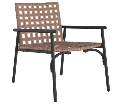 4 Daļu Āra Kafijas Komplekts - Brūns Rāts Ar Tērauda Detaļām. Vidaxl