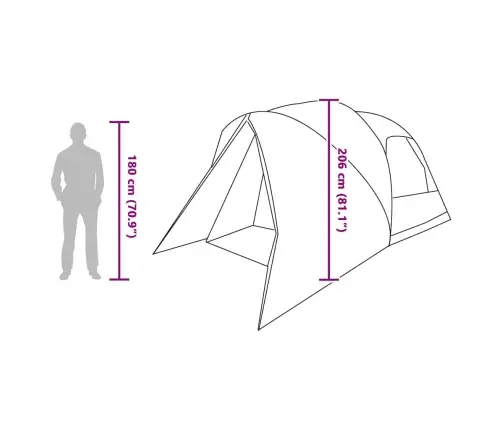 Kupola Telts Ar Jumtu Ar Uzglabāšanu Zaļa 396 X 304 X 193 Cm Vidaxl