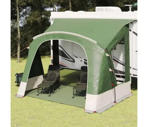 Karavānu Telts Ar Jumtu Ar Uzglabāšanu Zaļa 330 X 250 X 245 Cm Vidaxl