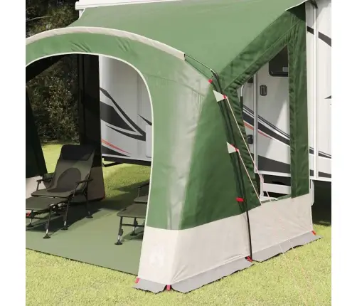 Karavānu Telts Ar Jumtu Ar Uzglabāšanu Zaļa 330 X 250 X 245 Cm Vidaxl