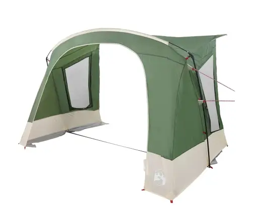 Karavānu Telts Ar Jumtu Ar Uzglabāšanu Zaļa 330 X 250 X 245 Cm Vidaxl
