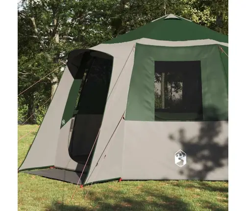 Kabanas Palapinė Su Stogu Žalia Ir Balta 405 X 405 X 273 Cm