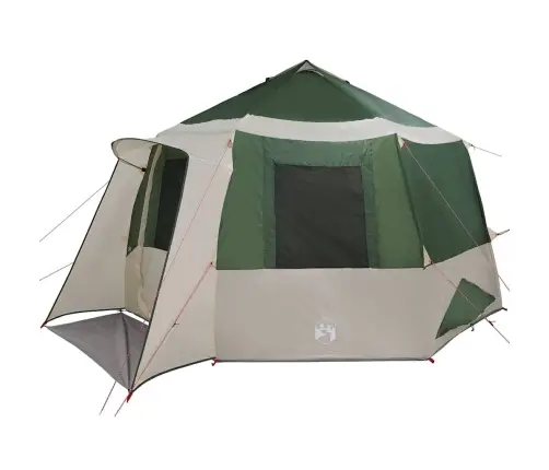 Kabanas Palapinė Su Stogu Žalia Ir Balta 405 X 405 X 273 Cm