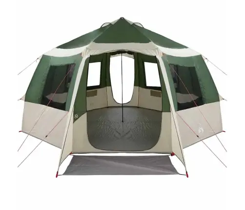 Kabanas Palapinė Su Stogu Žalia Ir Balta 405 X 405 X 273 Cm