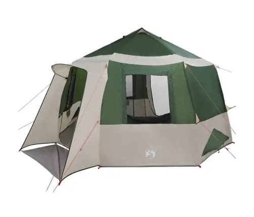 Kabanas Palapinė Su Stogu Žalia Ir Balta 405 X 405 X 273 Cm