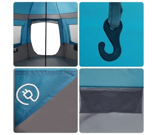 Kabriolet Telts Ar Jumtu Zila Un Pelēka 405 X 405 X 273 Cm Vidaxl