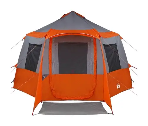 Kabanas Palapinė Su Stogu Pilka Ir Oranžinė 405 X 405 X 273 Cm