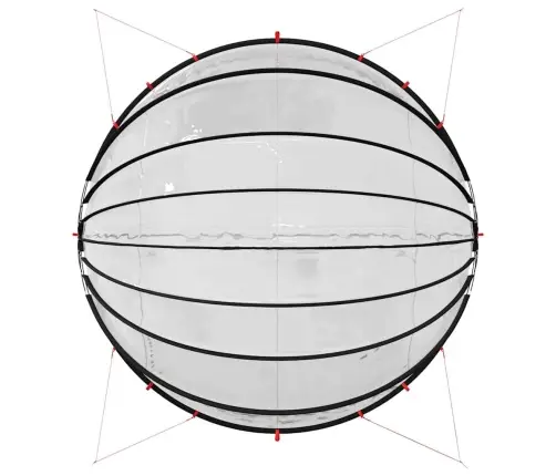 Baseina Kupols Caurspīdīgs 592 X 590 X 275 Cm Pvc Vidaxl
