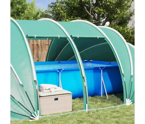 Baseina Telts Kupola Zaļa 640 X 432 X 205 Cm Vidaxl