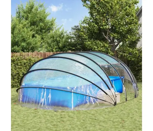 Baseina Telts Kupola Caurspīdīgs 640 X 432 X 205 Cm Pvc Vidaxl