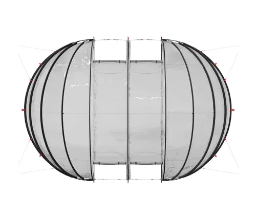 Baseina Telts Kupola Caurspīdīgs 640 X 432 X 205 Cm Pvc Vidaxl