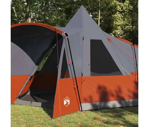 Teepee Palapinė Su Stogu Pilka Ir Oranžinė 720 X 465 X 295 Cm